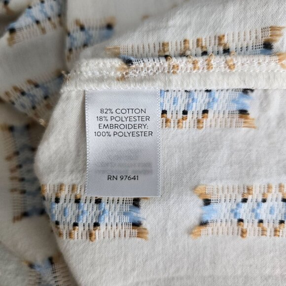 Pure jill J Jill womens size medium beige native embroidered boho button blouse - Picture 5 of 10